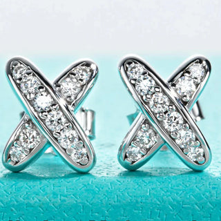 VVS1 D Color Moissanite Cross Stud Earrings