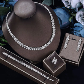 Envy NYC 4pcs Bridal Zirconia Full Jewelry Set