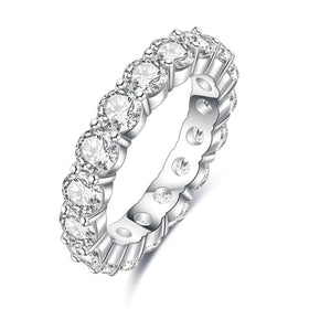 4mm 5cttw D Color Moissanite Wedding Band Ring