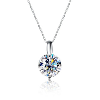 VVS1 D Round Cut Moissanite Pendant Necklace for Women