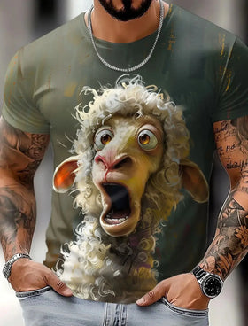 🦁 3D Animal Print Funny T-Shirt – Bold Summer Streetwear