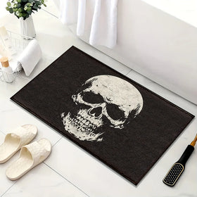 VIKAMA Halloween Horror Skull Carpet Door Mat Living Room Carpet Rug For Bedroom Black Floor Mat Anti-Fouling Dirt-Resistant