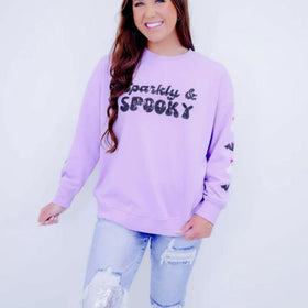 Sequin Skeleton Halloween Sweatshirt for Women