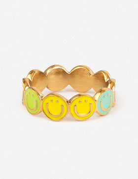 Smiley Enamel Ring