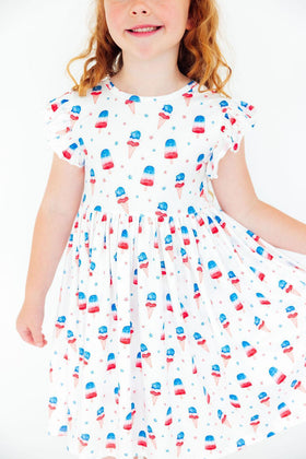 Summer Sweets Flutter Sleeve Twirl Dress