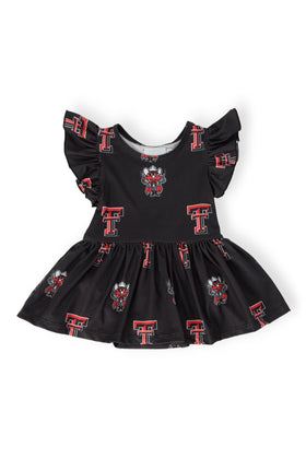 Texas Tech Black Raider Red Flutter Twirl Bodysuit