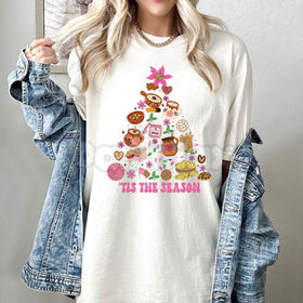 "Tis The Season Mexican Christmas Tree T-Shirt" - Tamales Pan Dulce Holiday Tee, Festive Latinx Christmas Apparel, Unique Foodie Xmas Gift