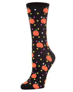 Tossed Pumpkin & Dot Crew Socks
