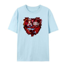 Uma Musume x Dr. Pepper T-Shirt - Anime Maid & Soda Print Tee, Cute Crossover Shirt