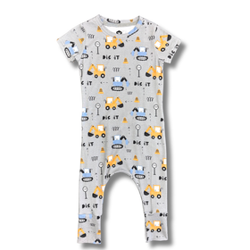 Bamboo Short Sleeve Romper in Dig It