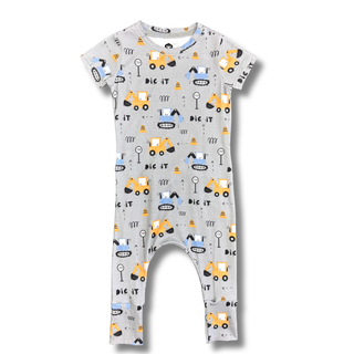 Bamboo Short Sleeve Romper in Dig It
