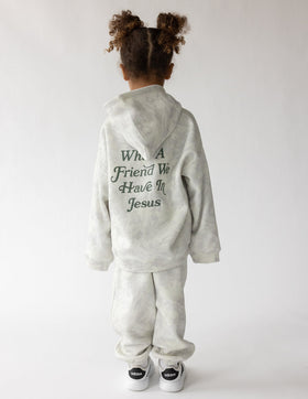 What a Friend in Jesus Camo Kids Hoodie