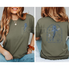 "When You Go Through Deep Waters" Christian T-Shirt - Isaiah 43:2 Inspirational Faith Tee, Scripture Verse Religious Graphic Shirt, Premium Heavyweight Hope & Encouragement Top, Minimalist Christian Gift for Women & Men, Ocean Inspired Spiritual Apparel