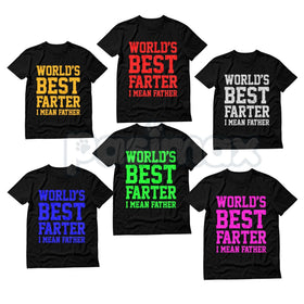 "World Best Farter I Mean Father" Shirt - Funny Gifts for Dad Tee, Crude Father's Day Humor, Fart Joke Men's T-Shirt