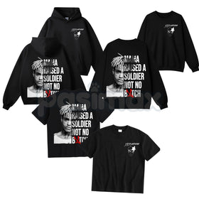 XXXTentacion Hoodie – Mama Raised A Soldier Shirt, Vintage Rapper 2-Sided Graphic T-Shirt & Sweatshirt