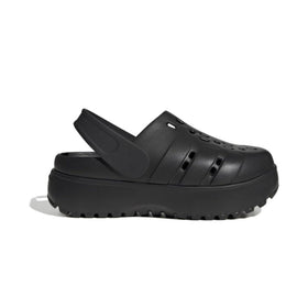 adidas WOMEN'S ADILETTE CLOG PLATFORM SLIDE SANDALS - Black