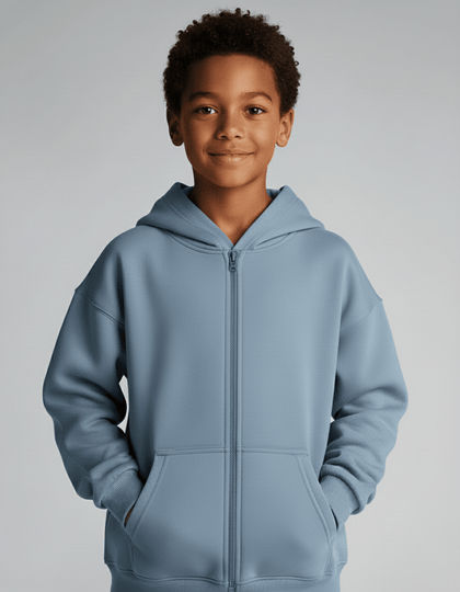 Dreamy Soft Charlie Play Solid Color - Bamboo Kids Zip Up Hoodie Sweatshirt