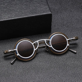 Pure Titanium Small Round Sunglasses – Retro Luxury Shades