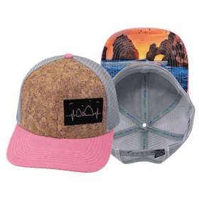 Cabo Baseball Hat — Cork Pink / Gray