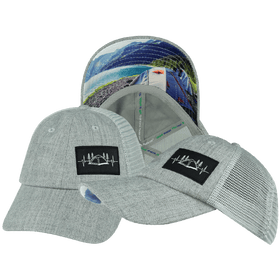 Camping Hat - Low Profile - Dad Hat - Heather Gray / Gray - Soft Trucker Mesh
