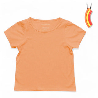 The Everday Sensory Friendly Coral Tee w Chewy Necklace- *actual chewy necklace design may vary, but color will match tee*