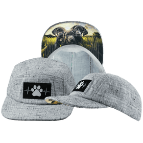 Dog Hat - 5 Panel - Light Gray Hemp - Fabric Back