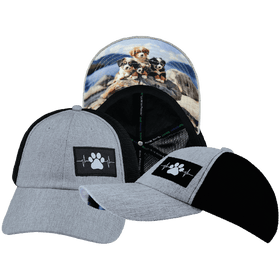 Dog Hat - Dad Hat - Heather Gray / Black - Soft Trucker Mesh