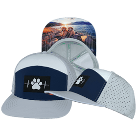 Dog Hat - Flat Bill - Gray / Navy / White - Laser Mesh