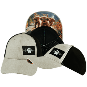 Dog Hat - Low Profile - Ponytail - Tan / Black - Laser Mesh