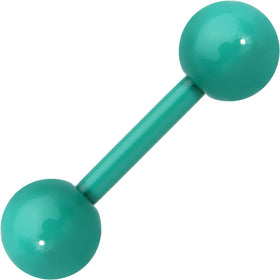 14G 9mm Green Acrylic Over Steel 6mm Ball Straight Barbell