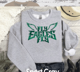 EAGLES Fly Birds Fly Faux Glitter Bling Philadelphia Football Sweatshirt,…