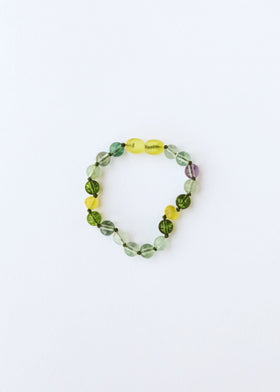 Raw Baltic Sea Amber + Fluorite + Peridot || Gemstone Anklet or Bracelet