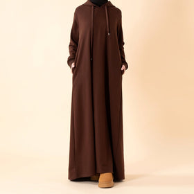 French Terry Hoodie Abaya With Pockets (MA340)