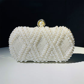Hand-Beaded Pearl Evening Elegance Handbag (MAC286)