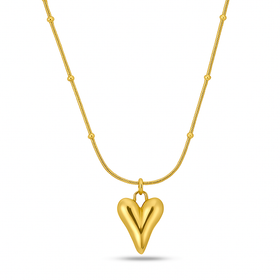 Heart Ball Pendant Necklace Dainty Love Charm Jewelry Gift