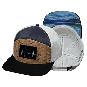 Idaho Hat - Flat Bill - Cork - Black / Navy / White - Laser Mesh