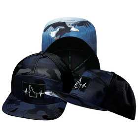 Idaho Flat Bill Hat — Navy Camo / Black