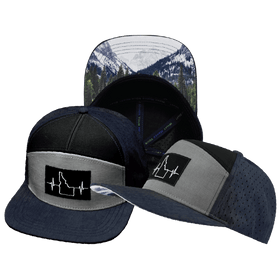 Idaho Hat - Flat Bill - Navy / Gray / Black - Laser Mesh