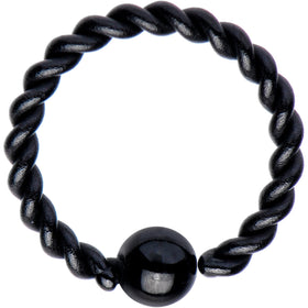 16G 5/16" Black IP So Twisted Captive Style Seamless Ring
