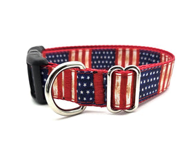 Rewarding Rover LLC Vintage American Flag Dog Collar | Patriotic Rustic Stars…