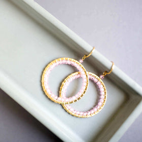 PARKEN JEWELRY Rose Quartz Halo Earrings