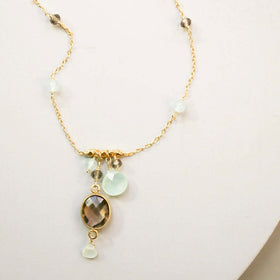 PARKEN JEWELRY Smoky Quartz Bezel Necklace