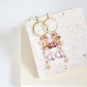 PARKEN JEWELRY Rose Pink Gemstones Ammil Earrings
