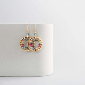 PARKEN JEWELRY Rainbow Halo Mini Earrings