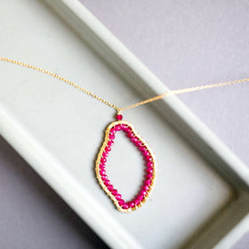 PARKEN JEWELRY Ruby Quartz Freestyle Pendant Necklace