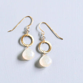 PARKEN JEWELRY The Airie Earring - White Chalcedony Gold