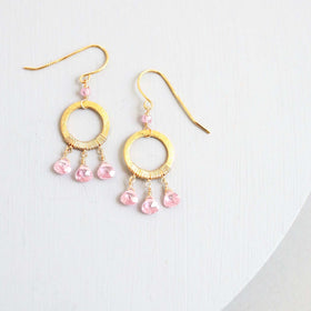PARKEN JEWELRY Rose Quartz Mini Boho Earrings