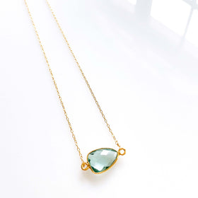 Green Amethyst Minimalist Necklace