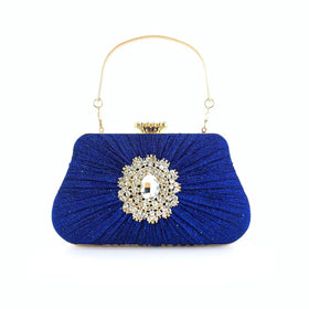 Mariam's Collection MAC033 Women's Pleated Craft Rhinestone Bag