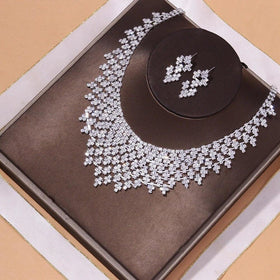 Mariam's Collection MAC128 Stylish Rhinestone Tassel Jewelry Set